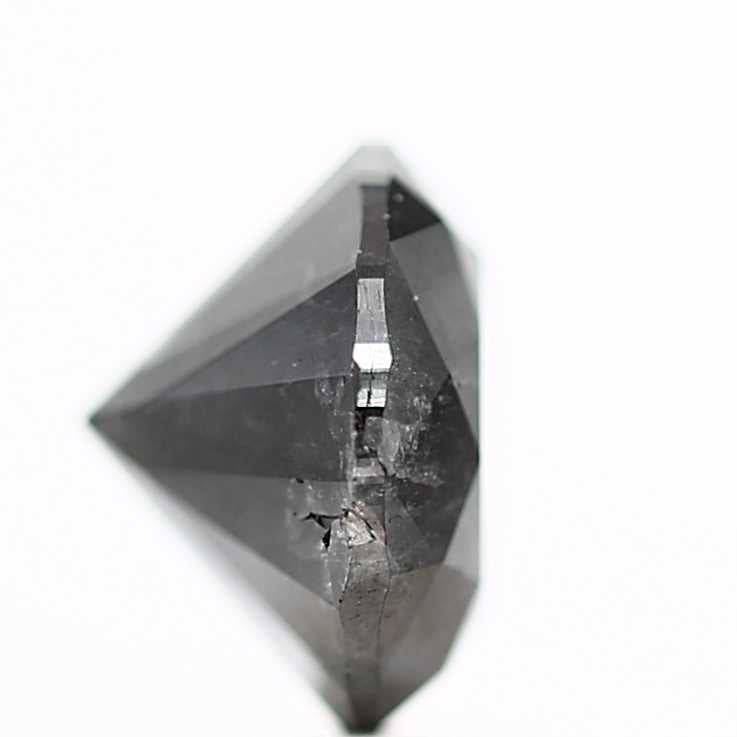 3.50 Carat Fancy Black Round Brilliant Cut Natural Loose Diamond