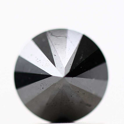 0.97 Carat Fancy Black Round Brilliant Cut Natural Loose Diamond