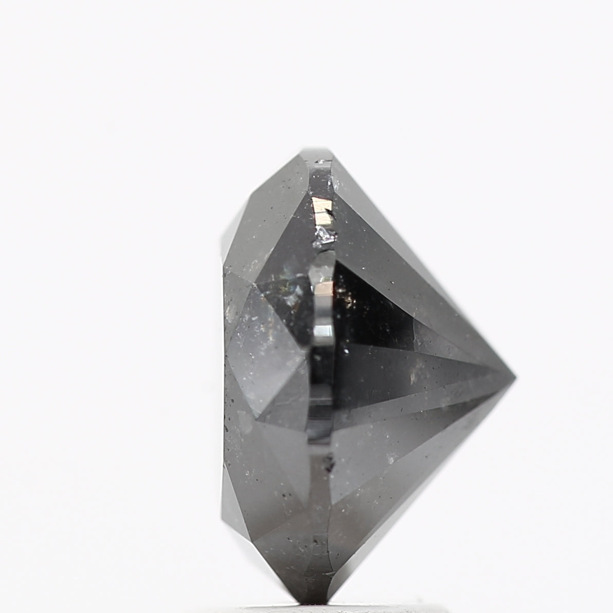 3.75 Carat Fancy Black Round Cut Natural Loose Diamond