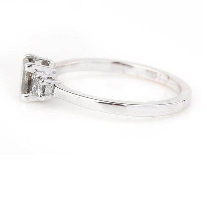 Salt and Pepper Diamond Ring ! Natural Princess Cut Diamond Engagement Ring ! Natural Gray Color Diamond Anniversary Ring ! Gift For Her