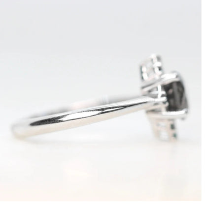 Salt and Pepper Diamond Ring ! Natural Round Cut Diamond Engagement Ring ! Natural Black Diamond Anniversary Ring