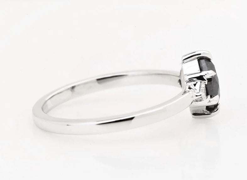 Salt And Pepper Diamond Engagement Ring ! Marquise Triangle Cut Diamond 14K Gold Ring Wedding Gift Ring ! Anniversary Ring ! Gift For Love