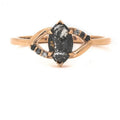 Salt and Pepper Diamond Ring ! Natural Marquise Cut Diamond ! Natural Gray Black Diamond Engagement Ring ! Gift For Her