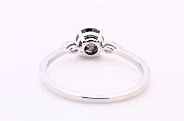 Salt and Pepper Diamond Ring, Engagement Ring, Round Diamond Ring, 14k Round Gold Ring