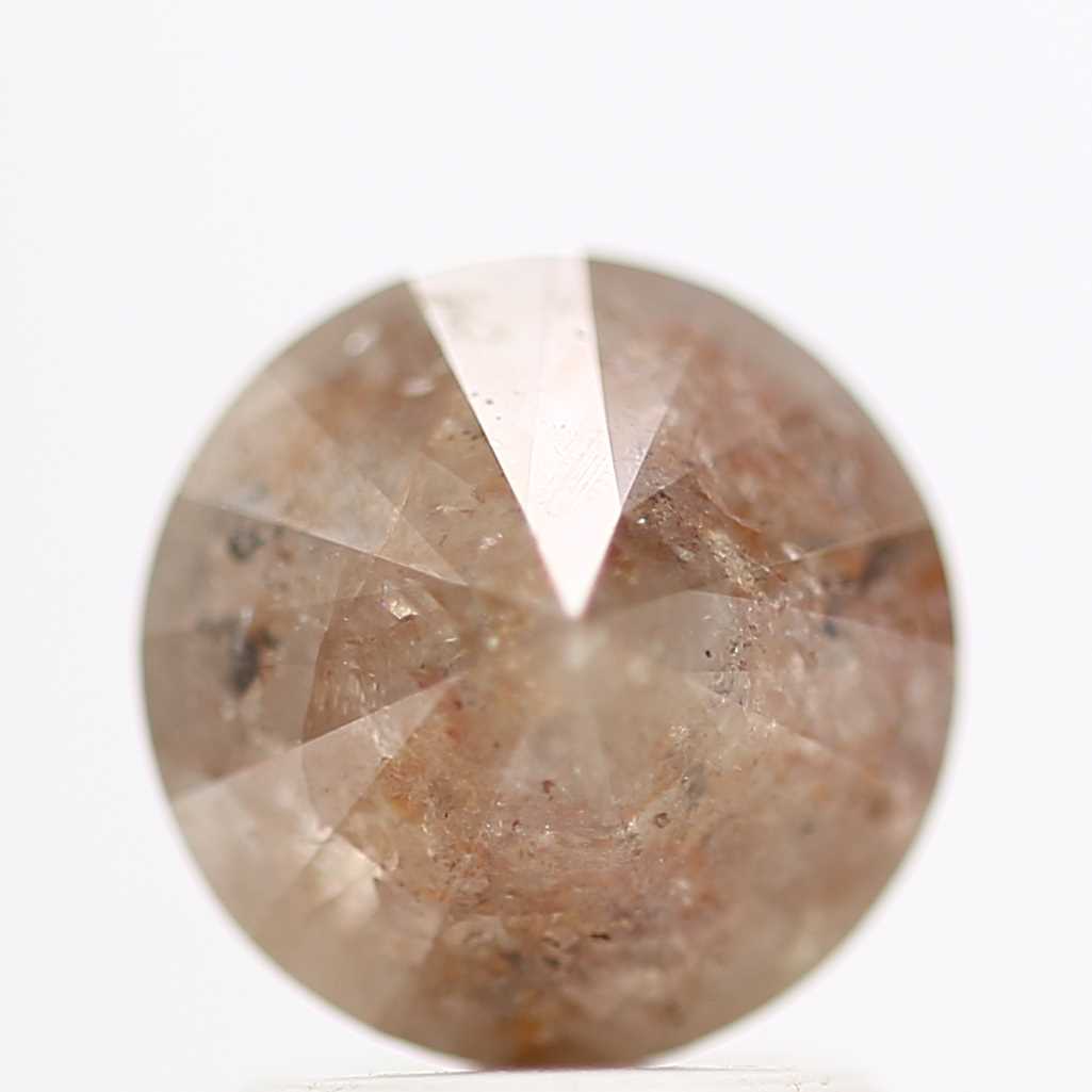 1.89 Carat Fancy Peach Gray Round Brilliant Cut Natural Loose Diamond