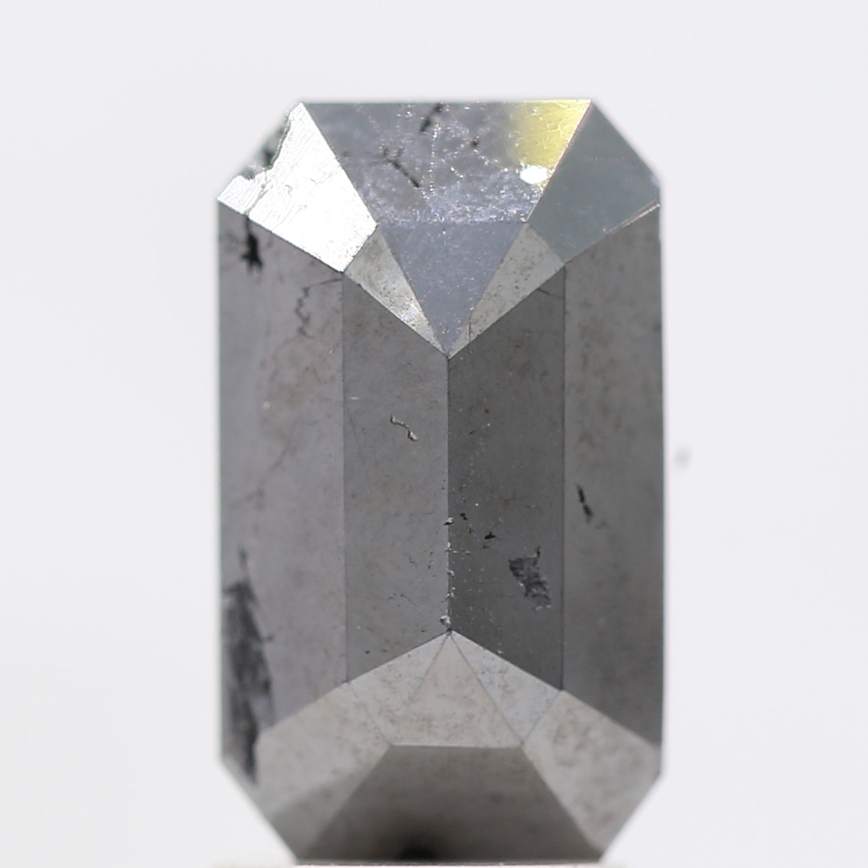 2.46 Ct Natural Black Emerald Full Cut Loose Diamond for Jewelery