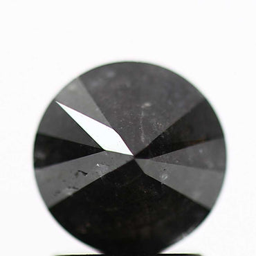 1.52 Carat Fancy Black Round Brilliant Cut Natural Loose Diamond For Ring