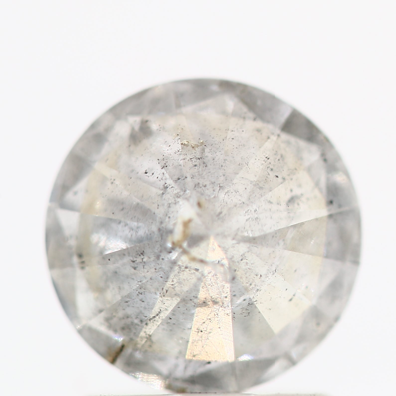 Salt And Pepper Diamond Fancy Gray Color 1.20 CT 7.10 x 3.80 MM Round Brilliant Cut Diamond ! Natural Loose Diamond ! Christmas Gift for Her