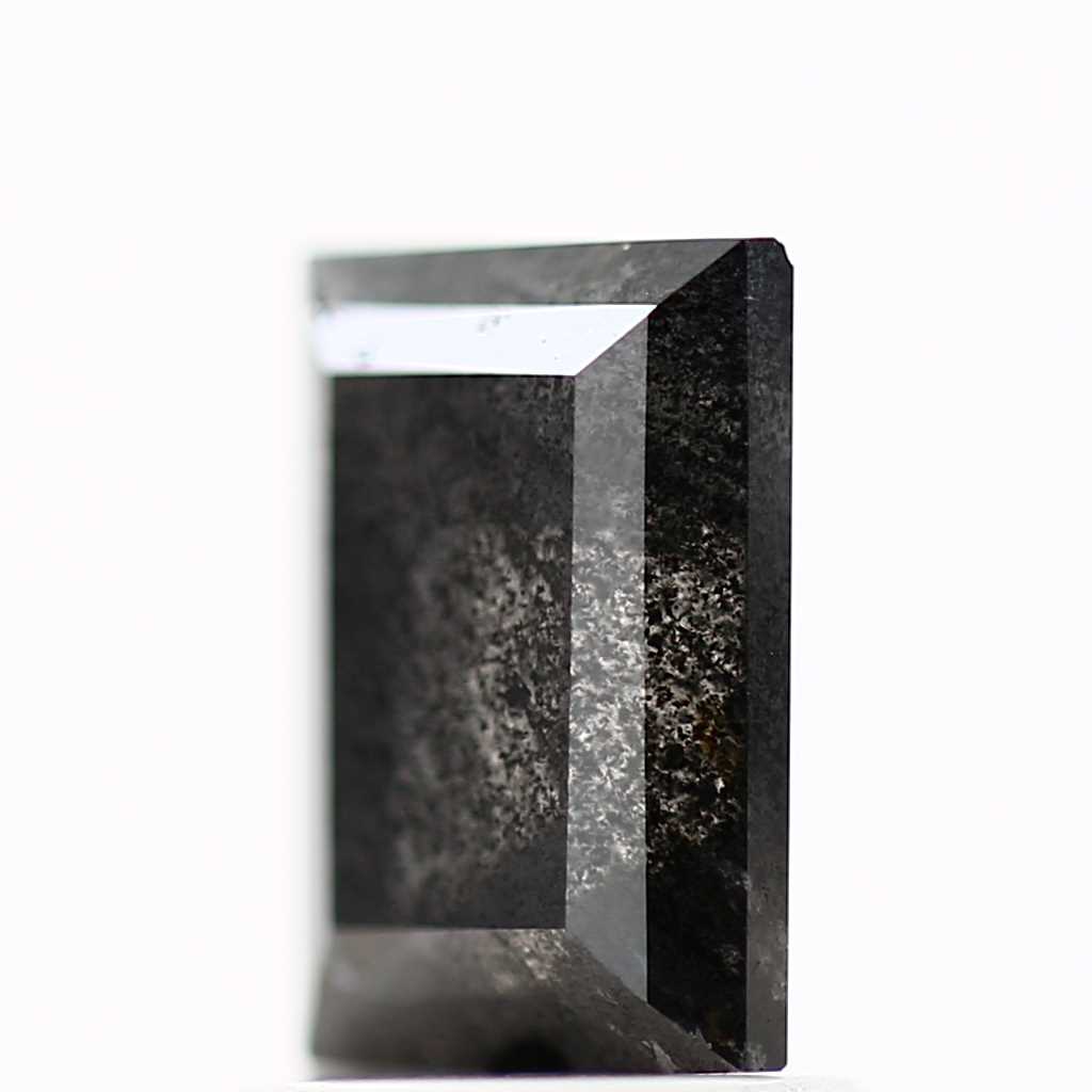 salt and pepper diamond ! 1.45 Ct 7.39 x 5.36 x 3.60 mm natural gray baguette loose diamond for engagement ring for her
