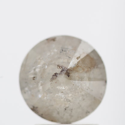 Natural Loose Round Salt And Pepper Diamond Fancy Grey Color 1.89 CT 7.50 x 4.90 MM Round Brilliant Cut Diamond ! Christmas Gift for Her