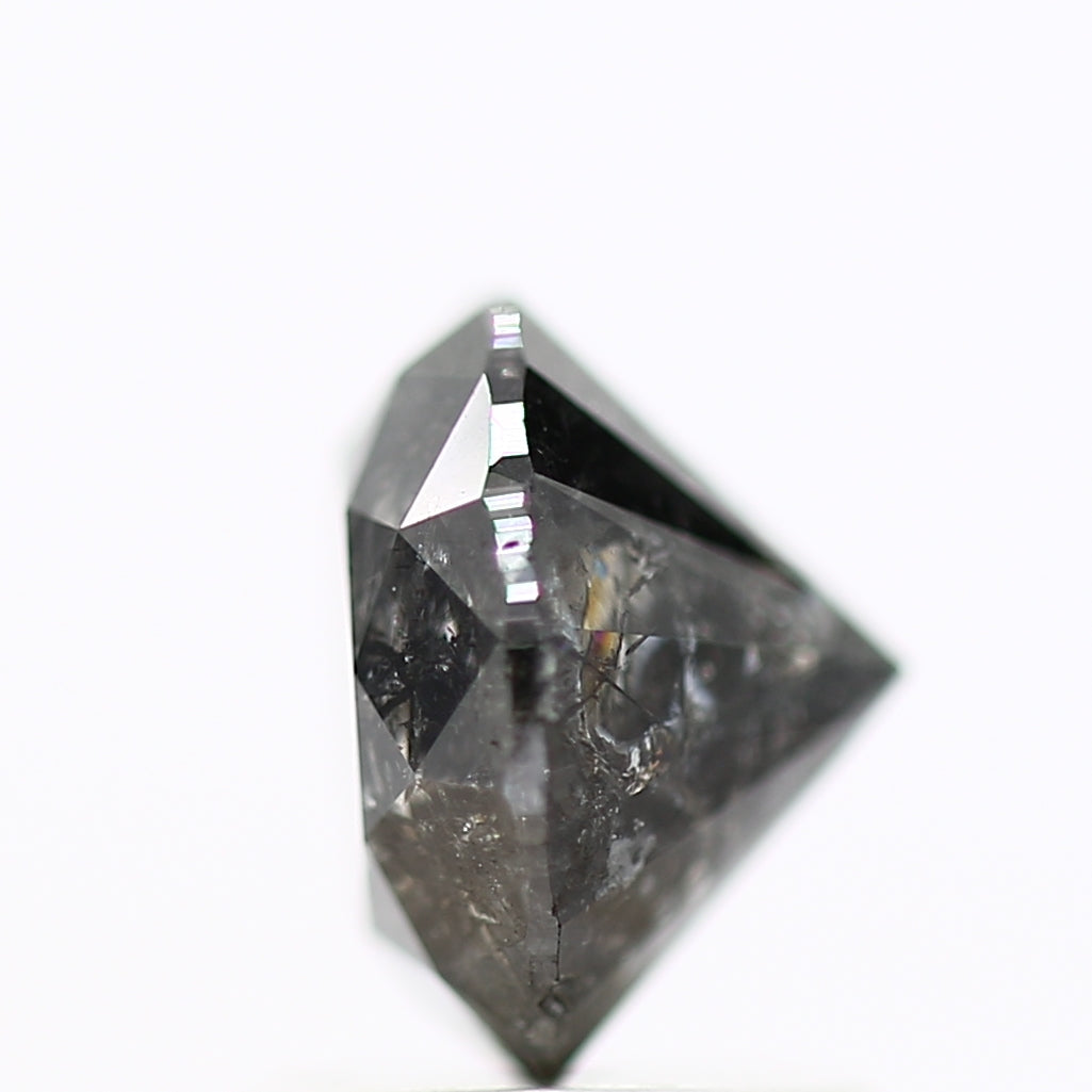 1.69 Carat Black Salt and Pepper Round Cut Natural Loose Diamond
