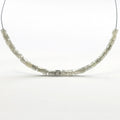 Natural Gray Color Polished Tube Diamond Beads
