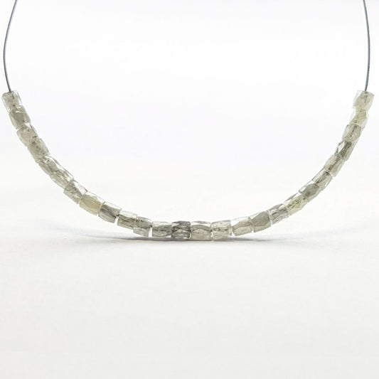 Natural Gray Color Polished Tube Diamond Beads