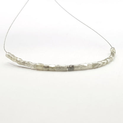Fancy Gray Color Polished Tube Diamond Beads