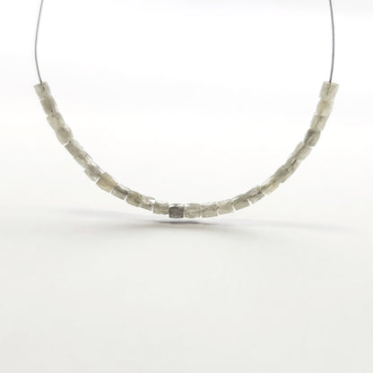 Fancy Gray Color Tube Polished Diamond Beads