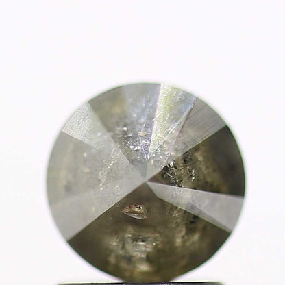 1.34 Carat Salt and Pepper Gray Round Brilliant Cut Natural Loose Diamond