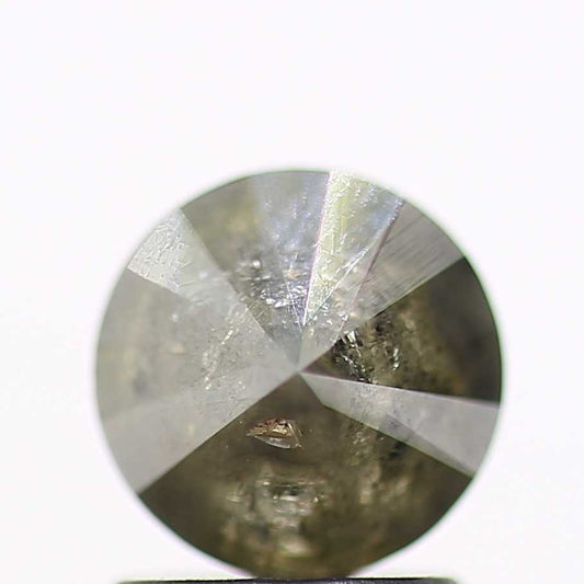 1.34 Carat Salt and Pepper Gray Round Brilliant Cut Natural Loose Diamond