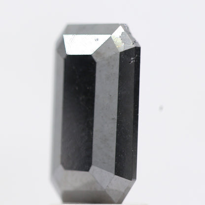2.46 Ct Natural Black Emerald Full Cut Loose Diamond for Jewelery