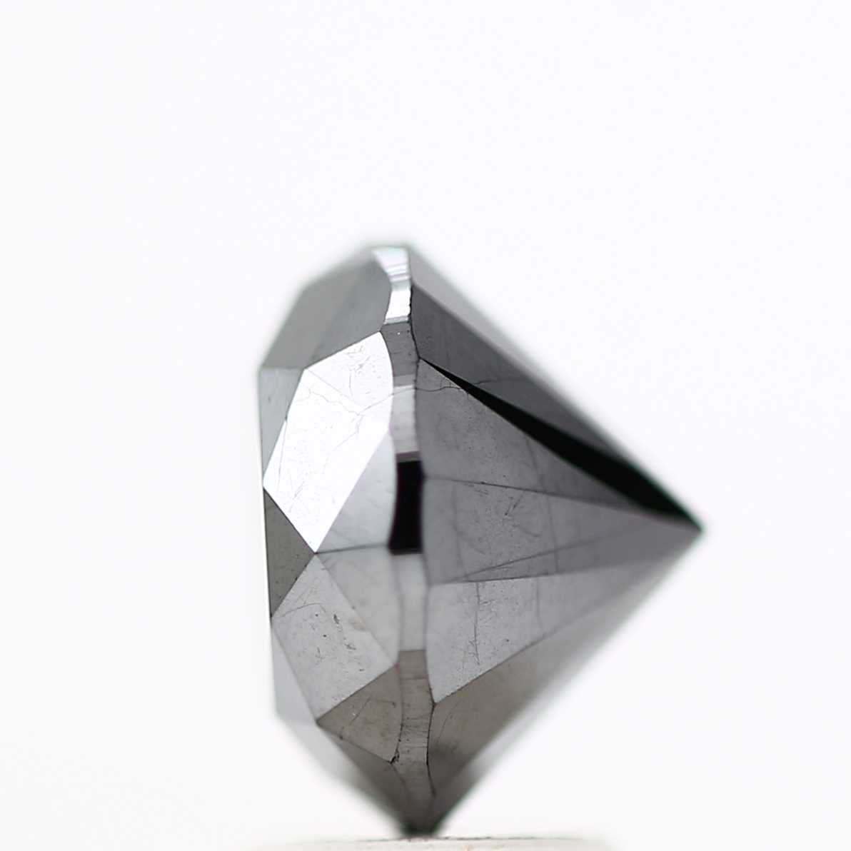 3.93 Carat Fancy Black Round Shape Brilliant Cut Natural Loose Diamond