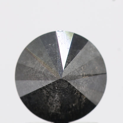 Salt And Pepper Diamond Fancy Gray Color 1.32 CT 6.70 x 4.60 MM Round Brilliant Cut Diamond ! Natural Loose Diamond ! Christmas Gift for Her