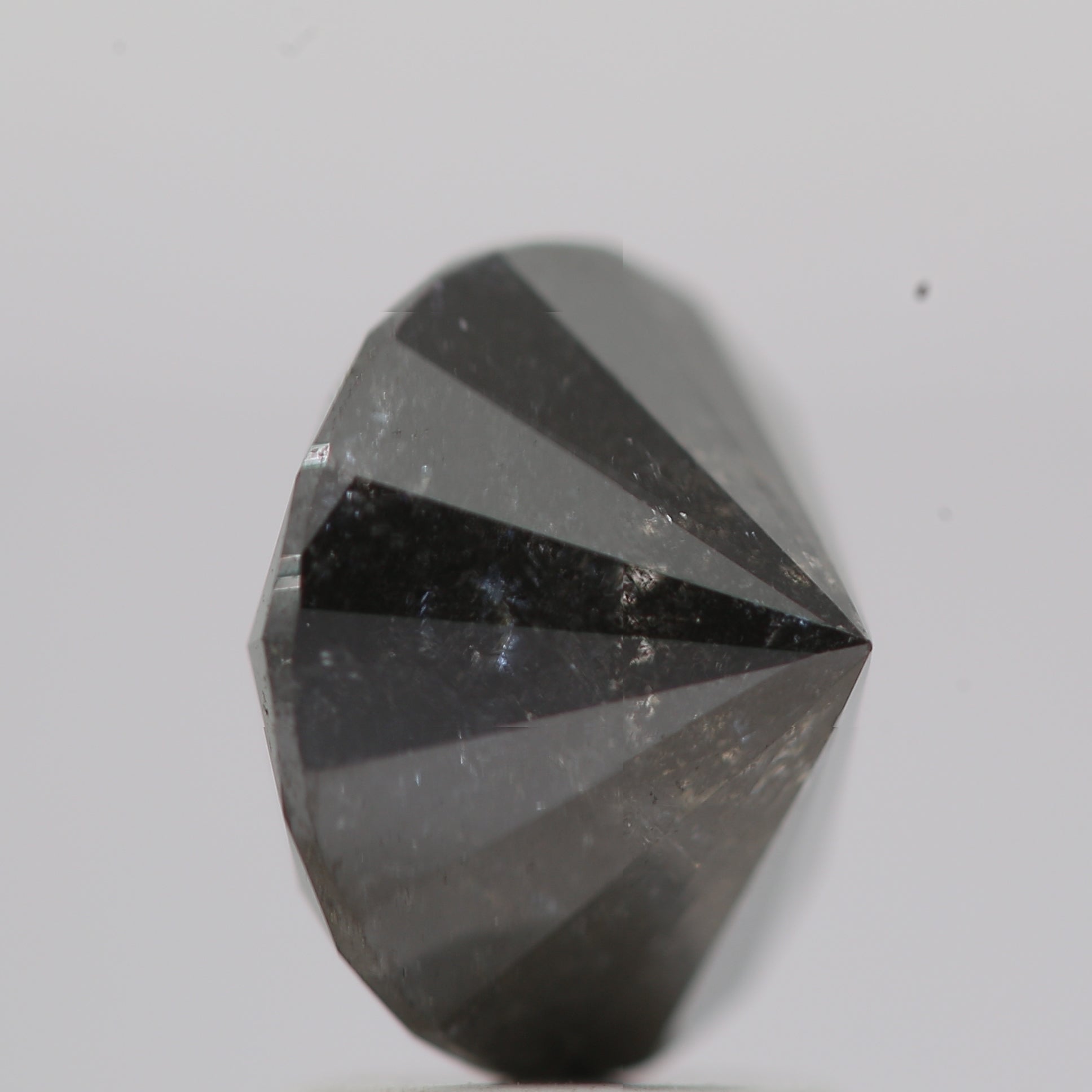 2.61 Carat Salt and Pepper Fancy Black Round Brilliant Cut Natural Loose Diamond