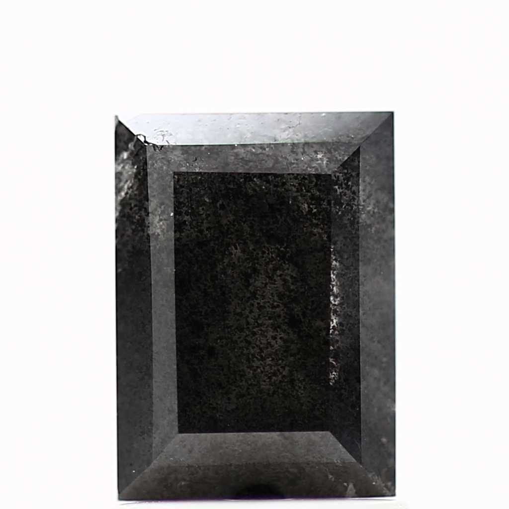 salt and pepper diamond ! 1.45 Ct 7.39 x 5.36 x 3.60 mm natural gray baguette loose diamond for engagement ring for her