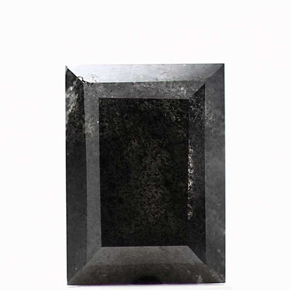 salt and pepper diamond ! 1.45 Ct 7.39 x 5.36 x 3.60 mm natural gray baguette loose diamond for engagement ring for her