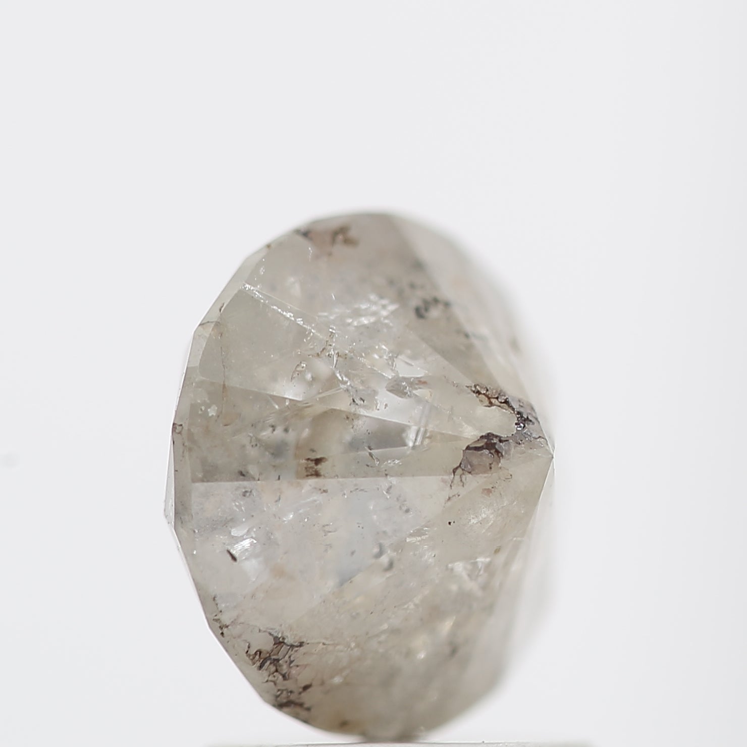 Natural Loose Round Salt And Pepper Diamond Fancy Grey Color 1.89 CT 7.50 x 4.90 MM Round Brilliant Cut Diamond ! Christmas Gift for Her