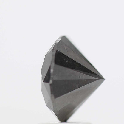 3.26 Carat Salt and Pepper Gray Round Brilliant Cut Natural Loose Diamond