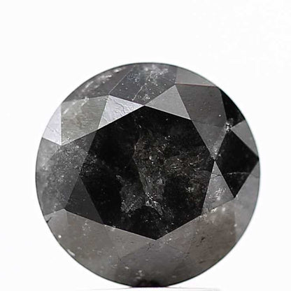 2.59 Carat Fancy Black Round Cut Natural Loose Diamond