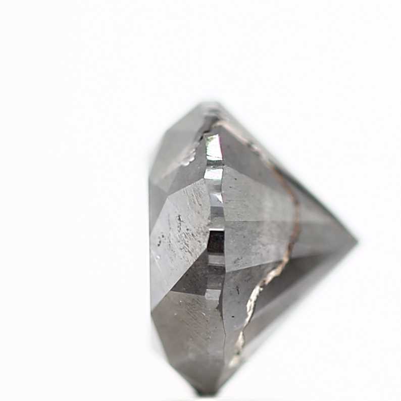 3.72 Carat Salt and Pepper Round Brilliant Cut Natural Loose Diamond