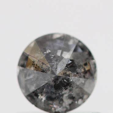 0.41 Carat Salt and Pepper Fancy Black Round Brilliant Cut Natural Loose Diamond