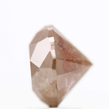 3.09 Carat Orange Brown Rustic Round Shape Brilliant Cut Natural Loose Diamond