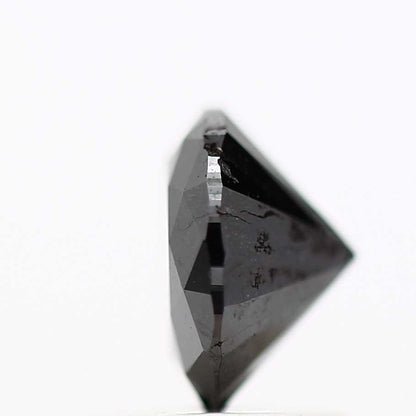 1.08 Carat Fancy Black Round Brilliant Cut Natural Loose Diamond