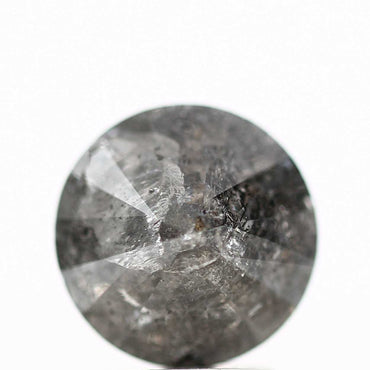 2.75 Carat Salt and Pepper Diamond Round Gray Brilliant Cut Natural Loose Diamond