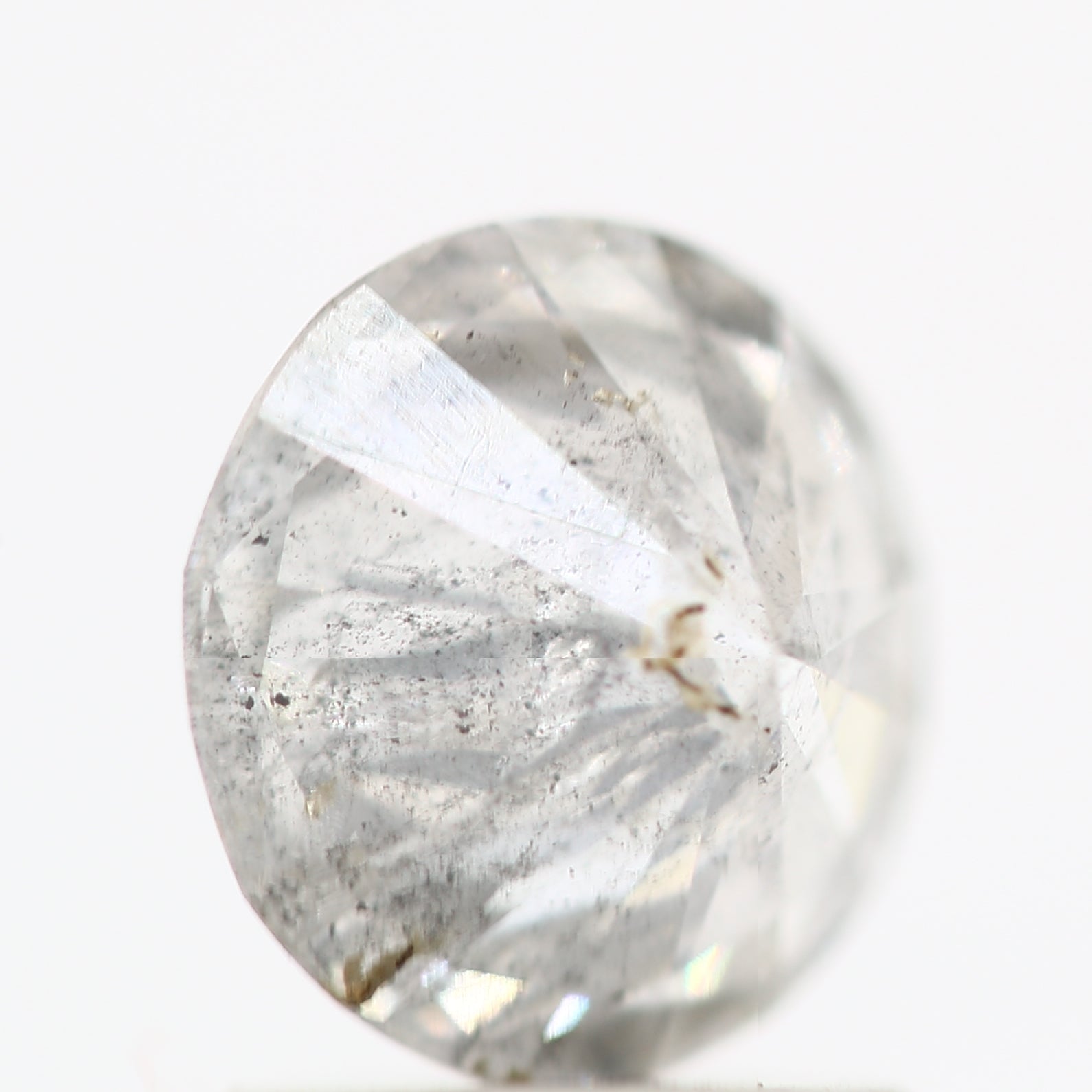 Salt And Pepper Diamond Fancy Gray Color 1.20 CT 7.10 x 3.80 MM Round Brilliant Cut Diamond ! Natural Loose Diamond ! Christmas Gift for Her