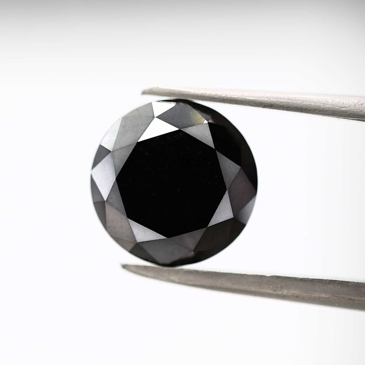 3.86 Carat Fancy Black Round Shape Brilliant Cut Natural Loose Diamond