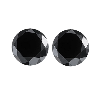 1.75 ct Fancy Black Color Round Cut Loose Diamond