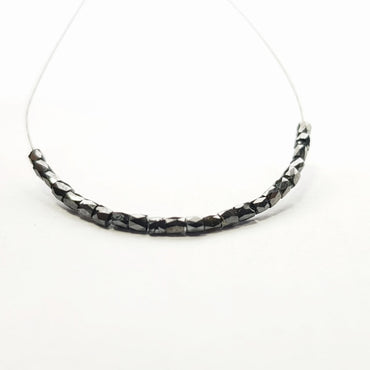 Natural Black Polished Tube Loose Diamond Beads