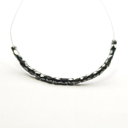 Natural Black Polished Tube Loose Diamond Beads