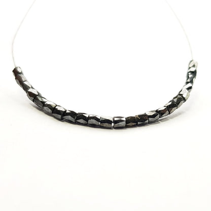 Natural Black Polished Tube Loose Diamond Beads