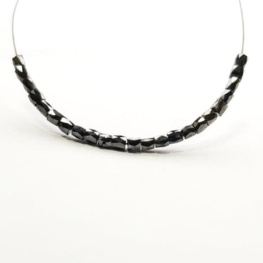 Fancy Black Color Tube Polished Loose Diamond Beads