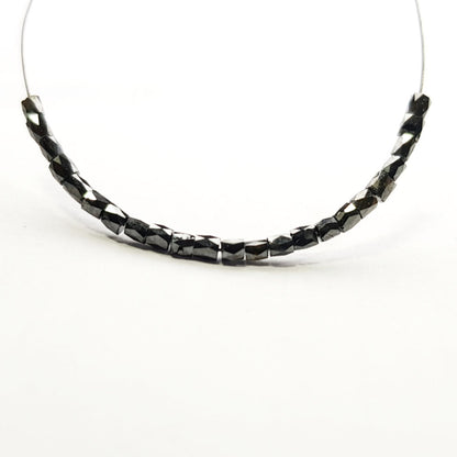 Natural Black Polished Tube Loose Diamond Beads