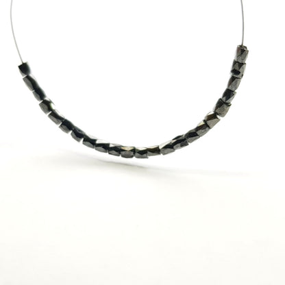 Natural Black Polished Tube Loose Diamond Beads