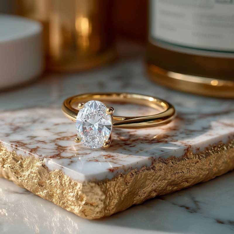 Elegant Lab Grown Oval Diamond Engagement Ring