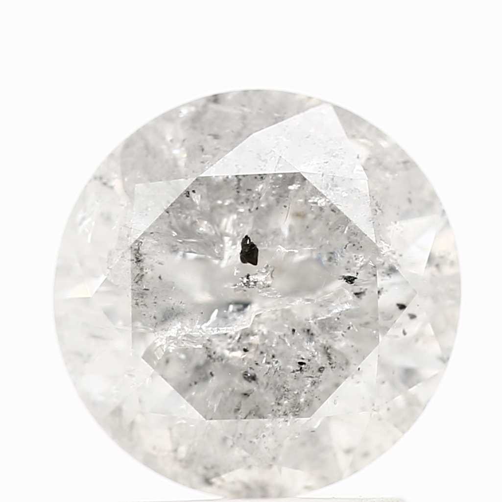 Natural Loose Round Salt And Pepper Diamond Fancy Grey Color 1.97 CT 7.80 X 4.90 MM Round Brilliant Cut Diamond ! Christmas Gift for Her