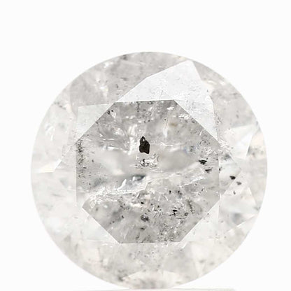 Natural Loose Round Salt And Pepper Diamond Fancy Grey Color 1.97 CT 7.80 X 4.90 MM Round Brilliant Cut Diamond ! Christmas Gift for Her