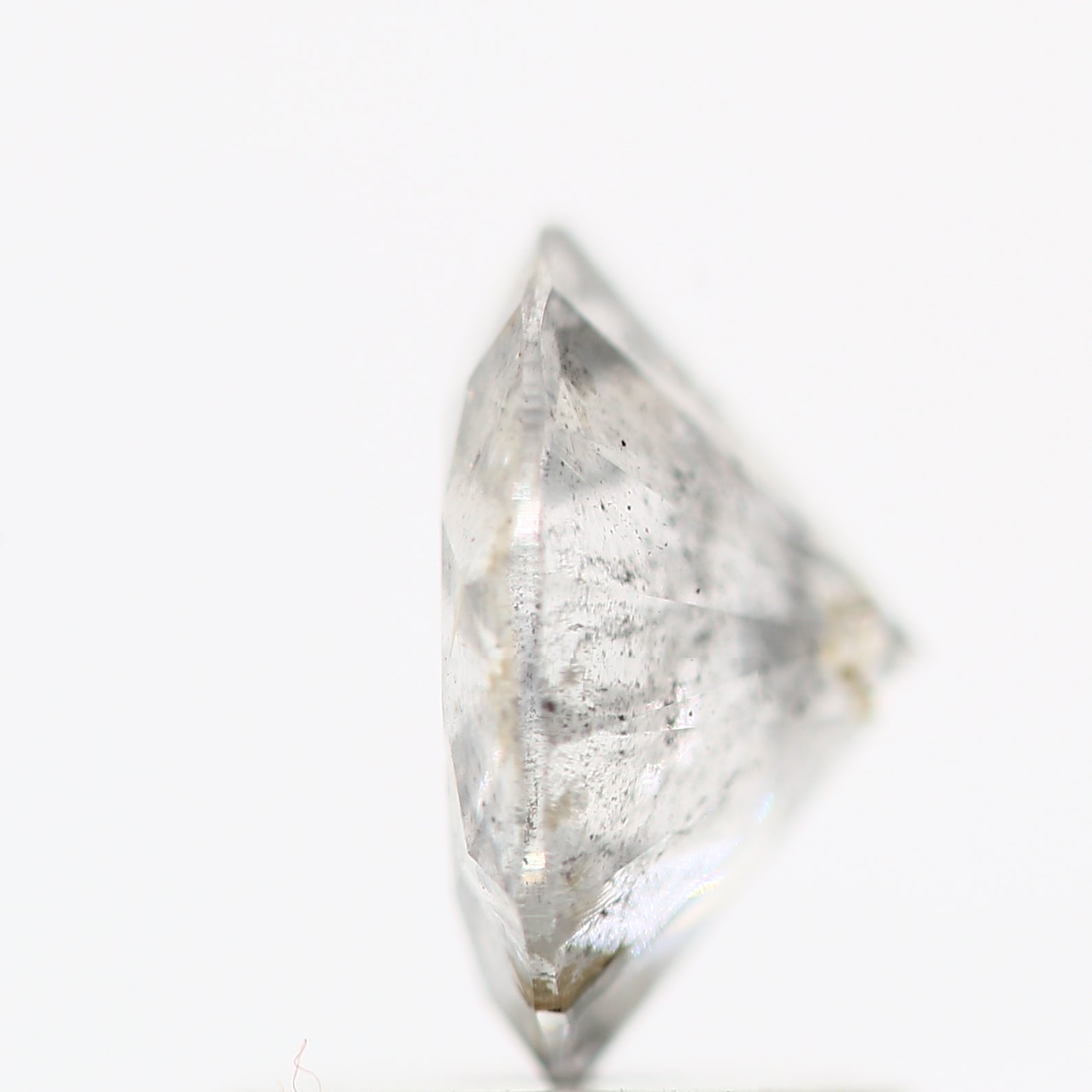 Salt And Pepper Diamond Fancy Gray Color 1.20 CT 7.10 x 3.80 MM Round Brilliant Cut Diamond ! Natural Loose Diamond ! Christmas Gift for Her