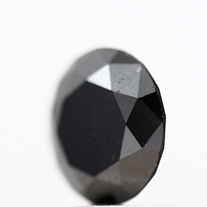 0.97 Carat Fancy Black Round Brilliant Cut Natural Loose Diamond