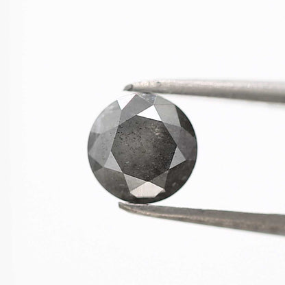 1.09 Carat Salt and Pepper Gray Round Brilliant Cut Natural Loose Diamond